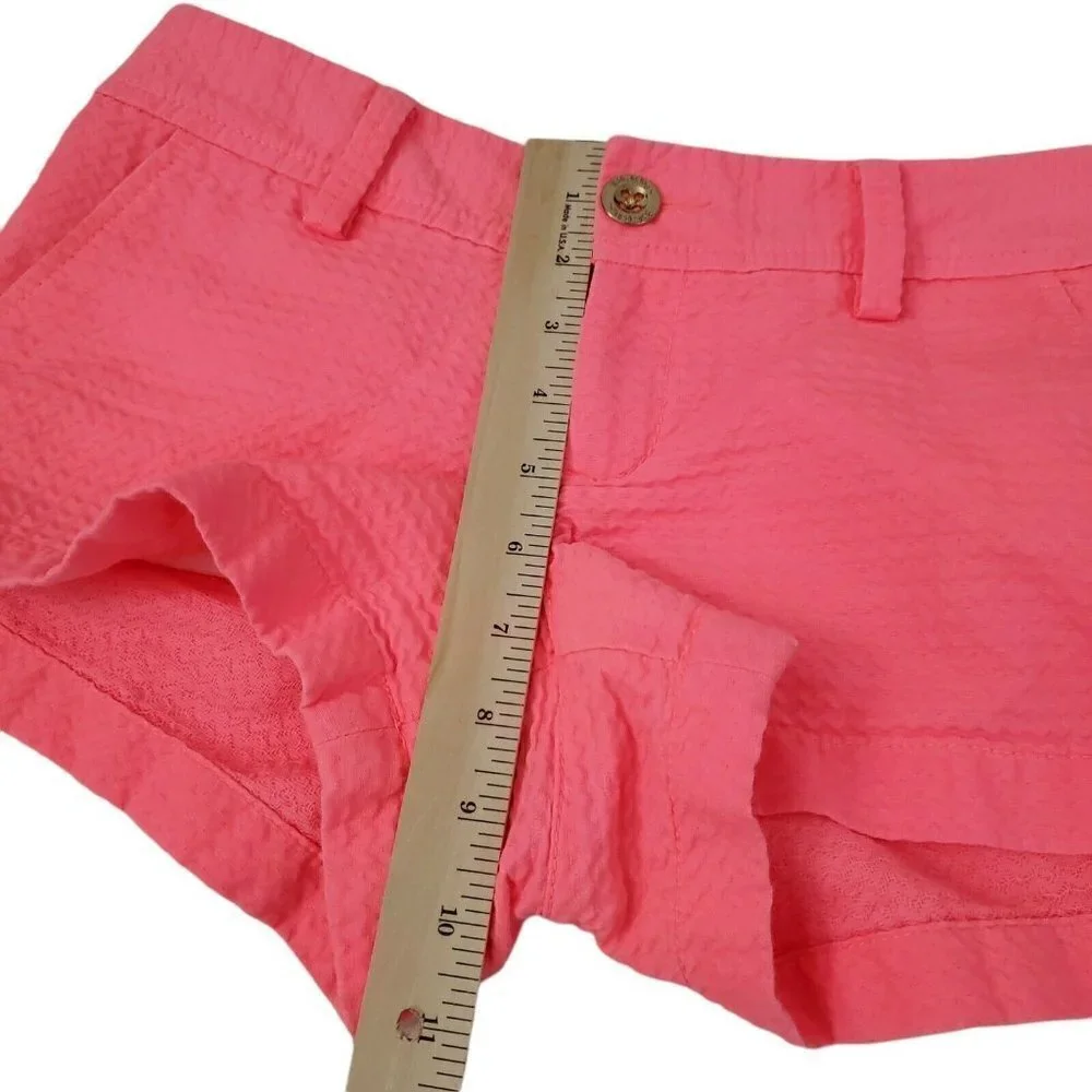 Lilly Pulitzer‎ Walsh Shorts 0 Pink Pockets Shortie Summer Beach Cotton
